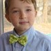 Lime Green Plaid Boy's Bow Tie - clip on