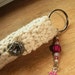 Keychain Charm - Pink Swarovski Crystal with Hot Pink Flower Charm