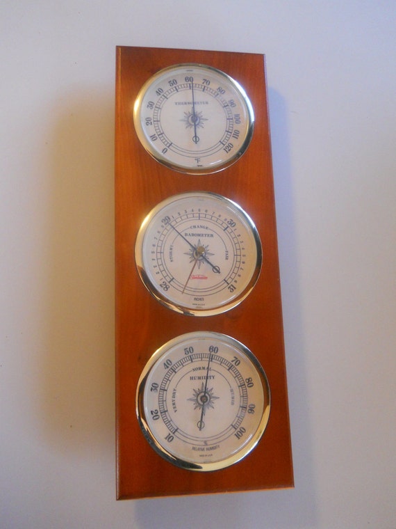 vintage Sunbeam barometer humidity thermometer by CackleBerryHouse