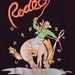 Vintage 1980s Black Rodeo T Shirt Tunic Cowgirl Size XL Retro Rad Costume