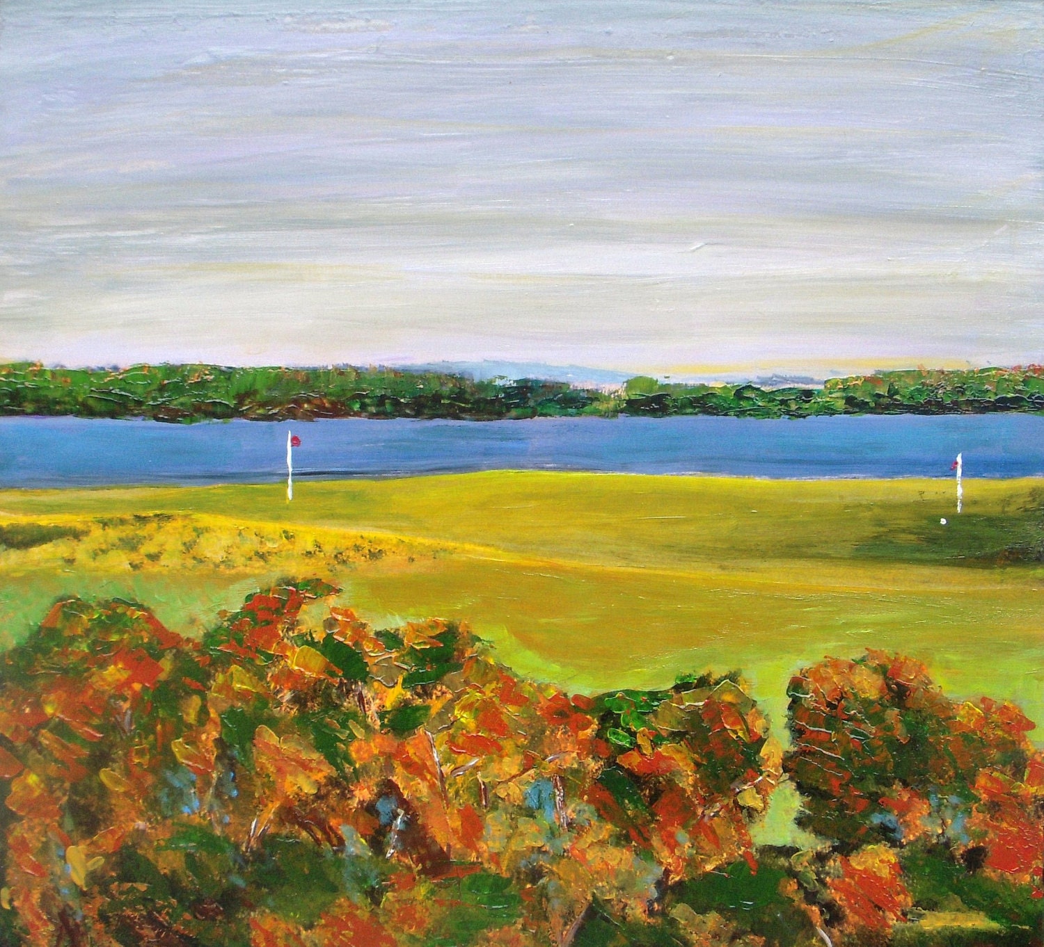 REDUCED Golf Course Original oil painting Landscape