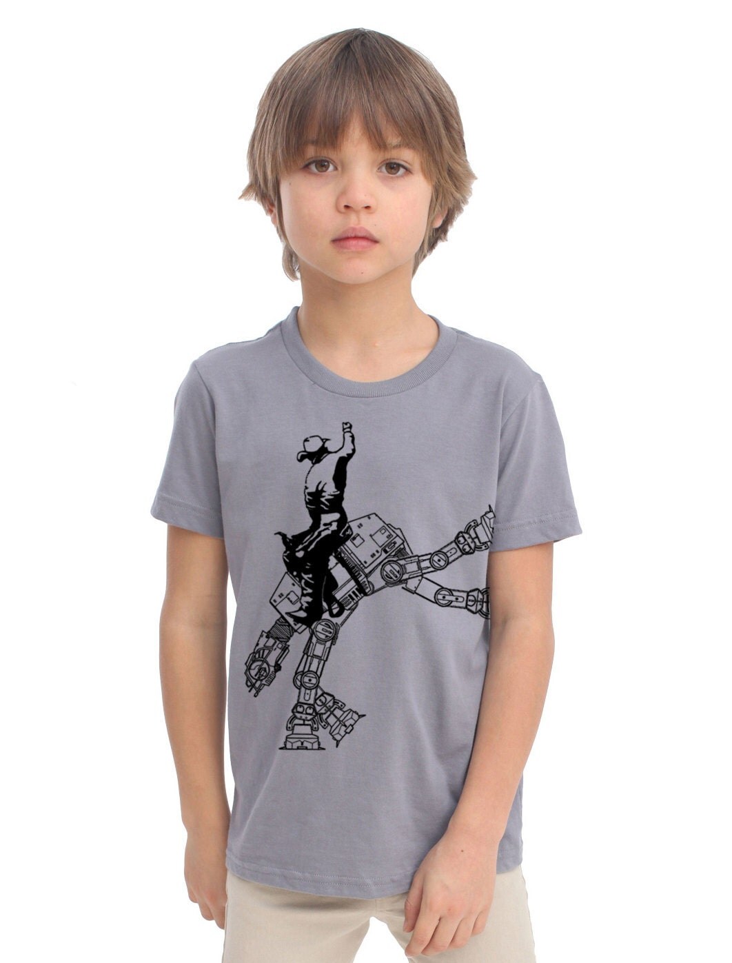 star wars AT AT cowboy on boys kids childrens t shirt