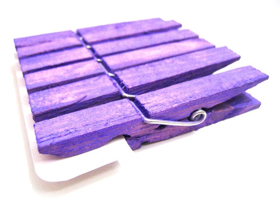 Medium Clothespins Lilac . 6 pcs . Medium 2.37 inch . Wooden Pegs Il_570xn