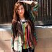Vintage colourful blouse in multi print material