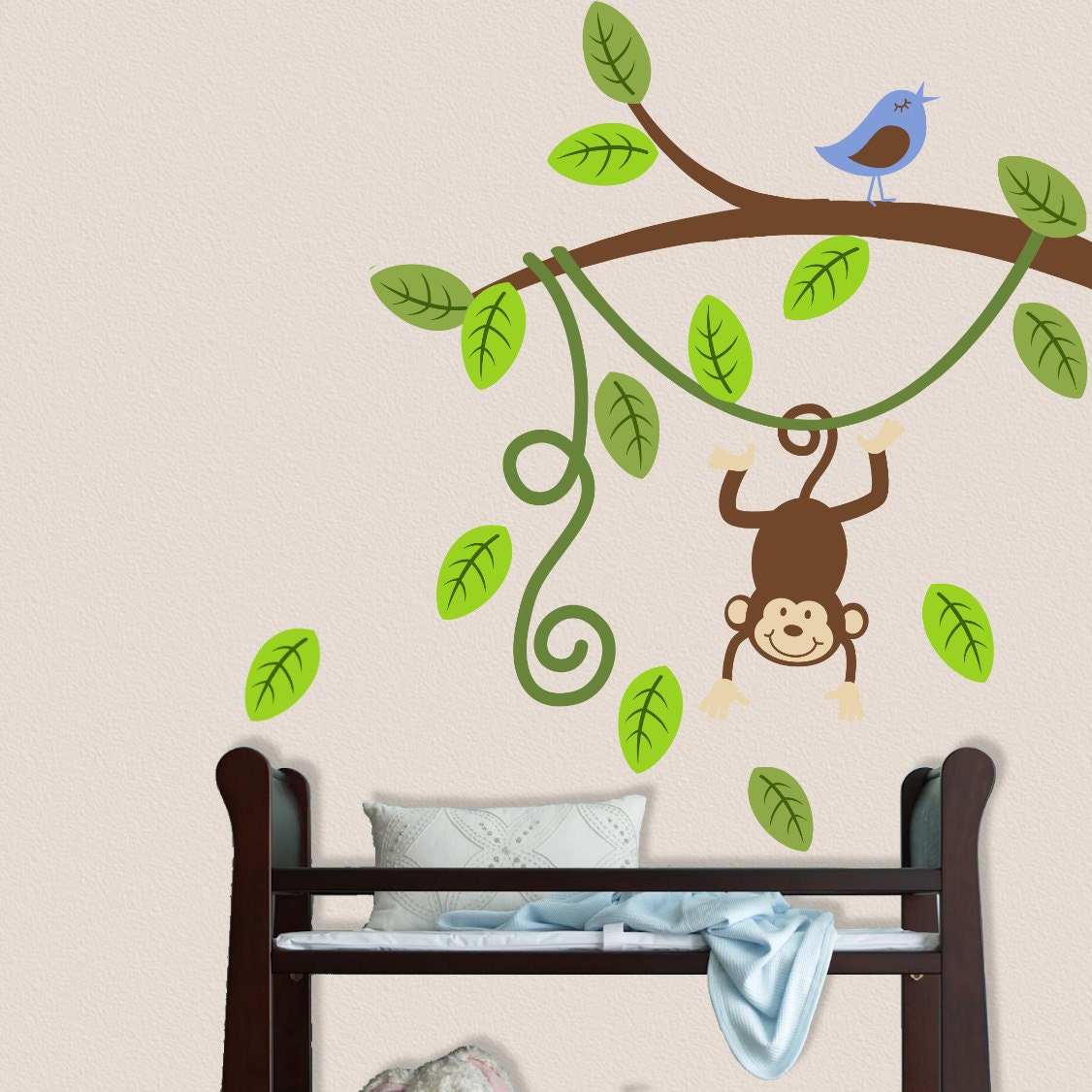 Monkey Branch Wall Decal Nursery Decor Vinyl Sticker