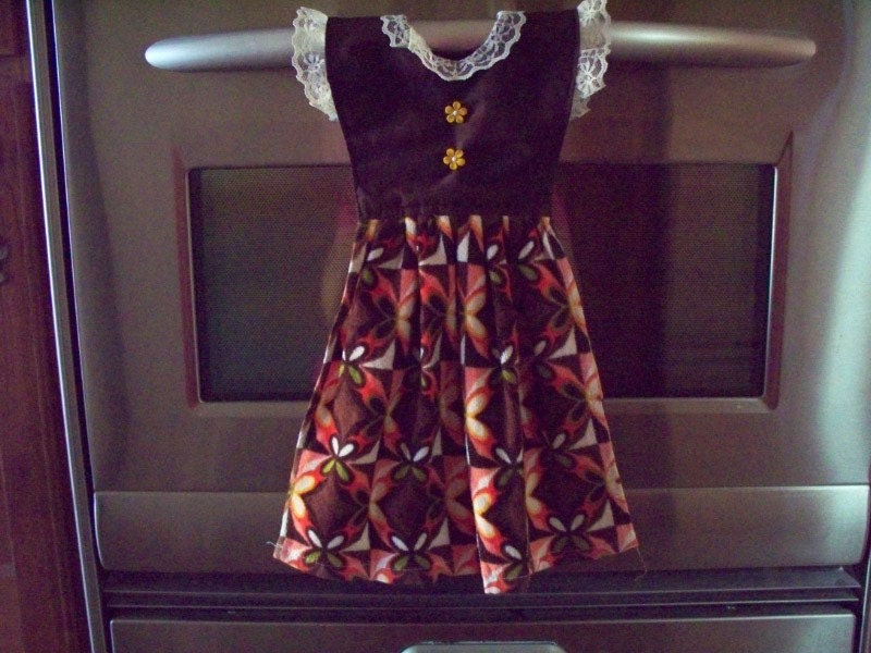 Tea Towel Dress with Retro Pattern