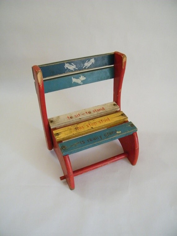 Vintage Child's Step Stool Chair