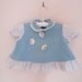 Vintage 1960s Baby Shirt / Blue and White with Pop-Out Flowers