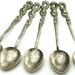 Antique Set of 5 Japanese Sterling Silver Snake Spoons