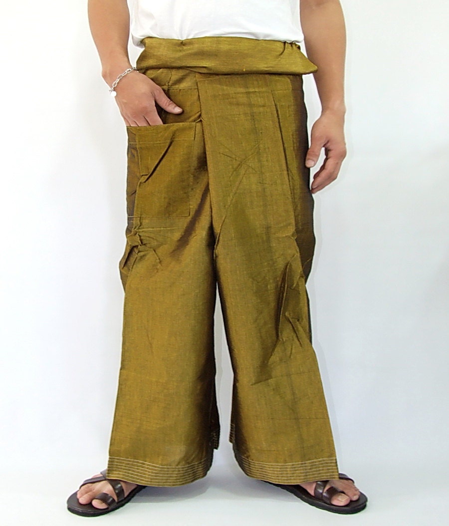 Simulate thai silk fisherman pants handmade by my mom by MyMumMade