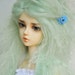 10in" Long Light Green Mohair Wavy Wig for Volks BJD SD Dolls