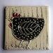 Black hen in the rain tile 4''x4''