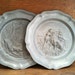 Vintage English Pair of Pewter Hunting Plates Featuring Dogs & Pheasants / English Shop