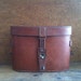 Vintage English Binocular Case, Brown Hand Sewn Leather / English Shop