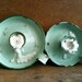 Vintage English Mint Green Candle Holders, with Loop / English Shop