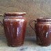 Vintage English Stoneware Creamer Cream Milk Jug Pitcher with Large Stamp & Brown Glaze circa 1930-40's / English Shop