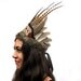 Tribal Feather Headdress - Hand Tatted Lace, Leather and Feather Boho Chic Gypsy Crown