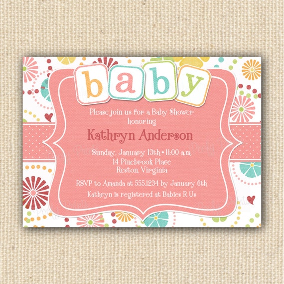 Baby Block Baby Shower Invitations 2