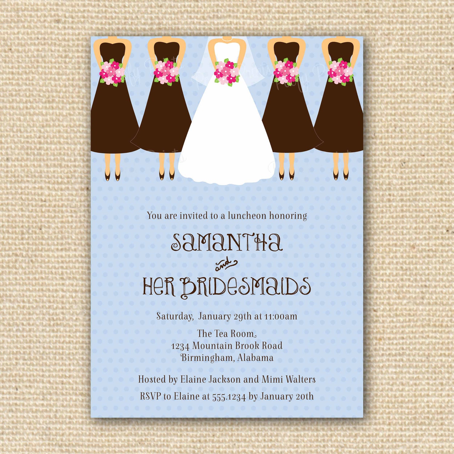 Bridesmaids Luncheon Invitations 3