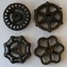 Black Vintage Industrial Sampler- 4 Sweet Vintage Valve Handles