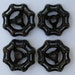Set of 4 Black Steel Vintage Water Faucet Handles