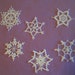 sparkly crocheted snowflake ornaments White 6 Large