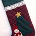 Plaid Christmas Stocking Quilted Snowman with Tree