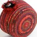 Coiled Rope Basket Bowl Planter in Shades of Red