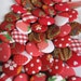 8 Fabric Covered Buttons - Red - 2.5cm