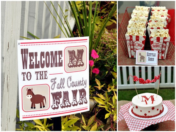 Items similar to Vintage County Fair Party Collection: Printable ...