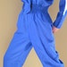 Vintage 70s Joan Walters / blue Jumpsuit / Designer /NOS / xxs-m)