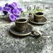 8pcs Coffee Cup and Saucer charms in antique bronze - 26x18mm