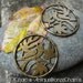 4 pcs - Double sided Bird Pendant- Antique Bronze Charms - 34x31mm