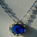 Art Deco Czech Necklace Blue Glass Pendant and Beads