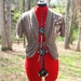 Upcycled shrug "Blossom" hand drawn applique one-of-a-kind runway winner