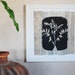 Sumac Silhouette, unique monoprint