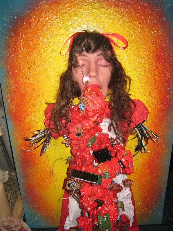 Items similar to Small Wonder-Death of Vicki The Robot 3-d Painting on Etsy