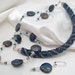 Peacock Colored Russian Spiral Necklace Set