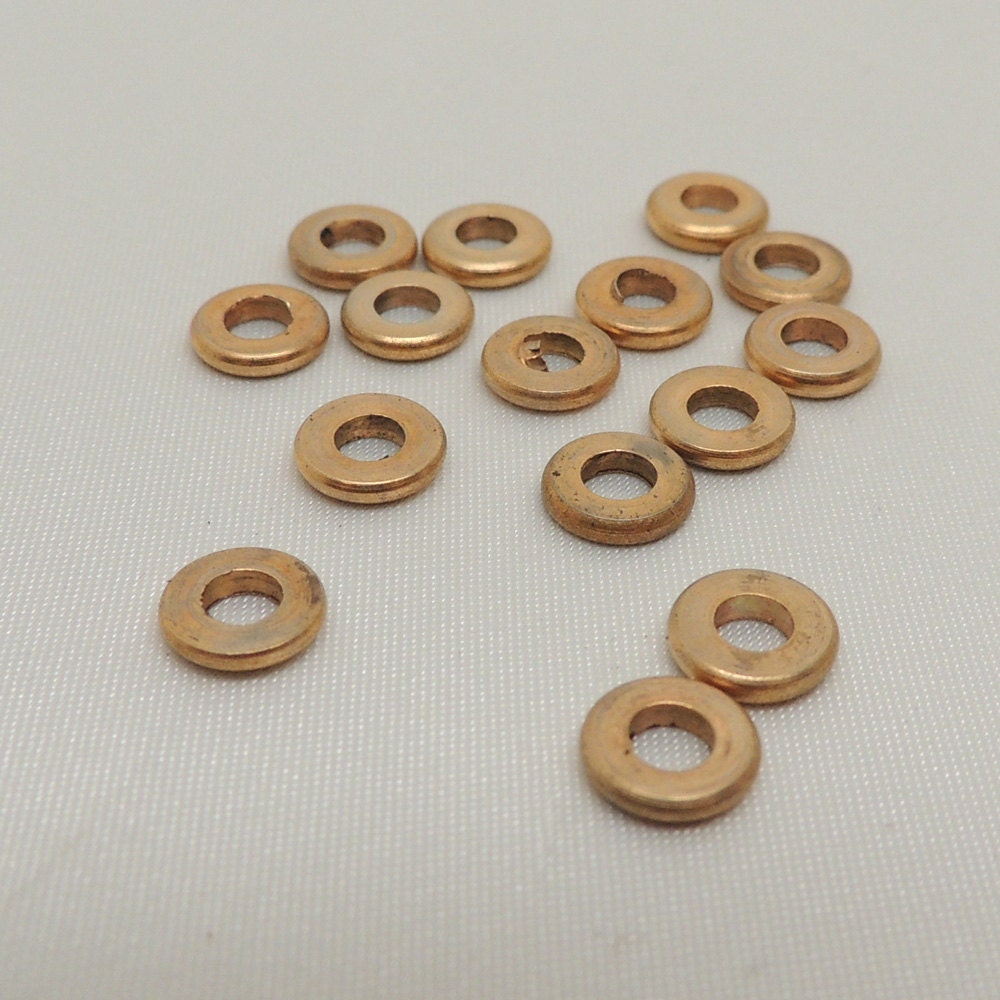 Small Brass Colored Metal Discs Set of 15