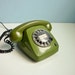 Vintage dial rotary green telephone 70s