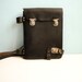Vintage 60s leather mens police bag briefcase black