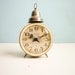 Temp Reserved for Kirsten - Vintage mechanical alarm clock cream Russian wind up 70s
