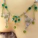 Vintage russian inspired green glass necklace