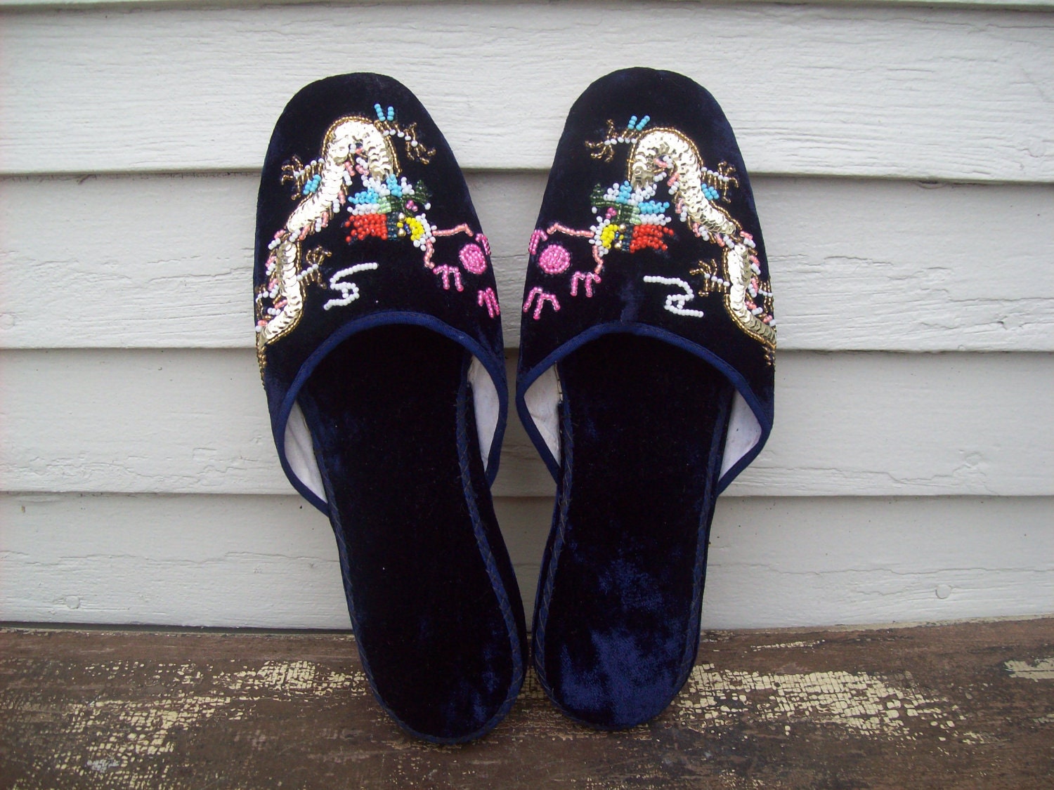 Beaded Velvet Chinese Slippers