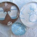 Glass Pebble magnets - Snowman-Mittens - Set of 3 - Winter - Seasonal - Blue - Brown - white - Christmas - Gift - Xmas
