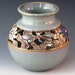 Beautiful Vase With Dragonflies, Flowers, And Swirl Design
