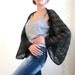 Elegant Hand Knitted Shrug in Charcoal Gray