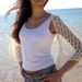 IVORY COTTON SHRUG ....Elegant Hand Knitted Summer Shrug