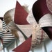 Sweetheart Bouquet of 8 Spinnable Pinwheels. Unique Gift for Her Shabby Chic Rustic Paper Pinwheels