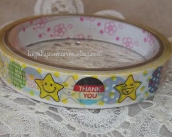 Deco Tape Kawaii Star and Circle Sentiments 15m
